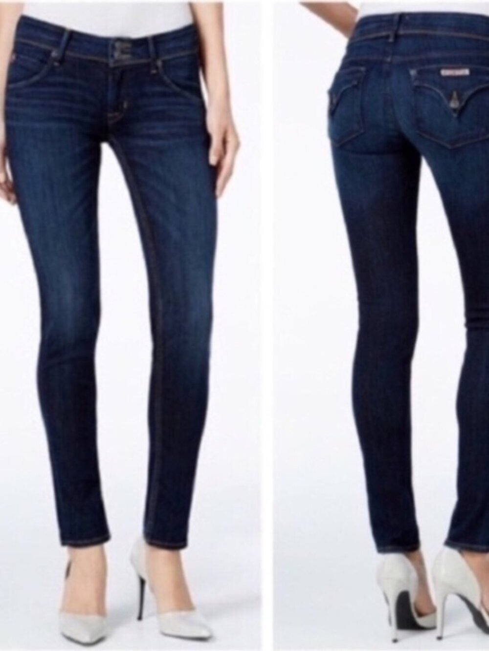 Hudson Womens Blue Collin Flap Skinny Knit Jeans Jegging Pants Size 27